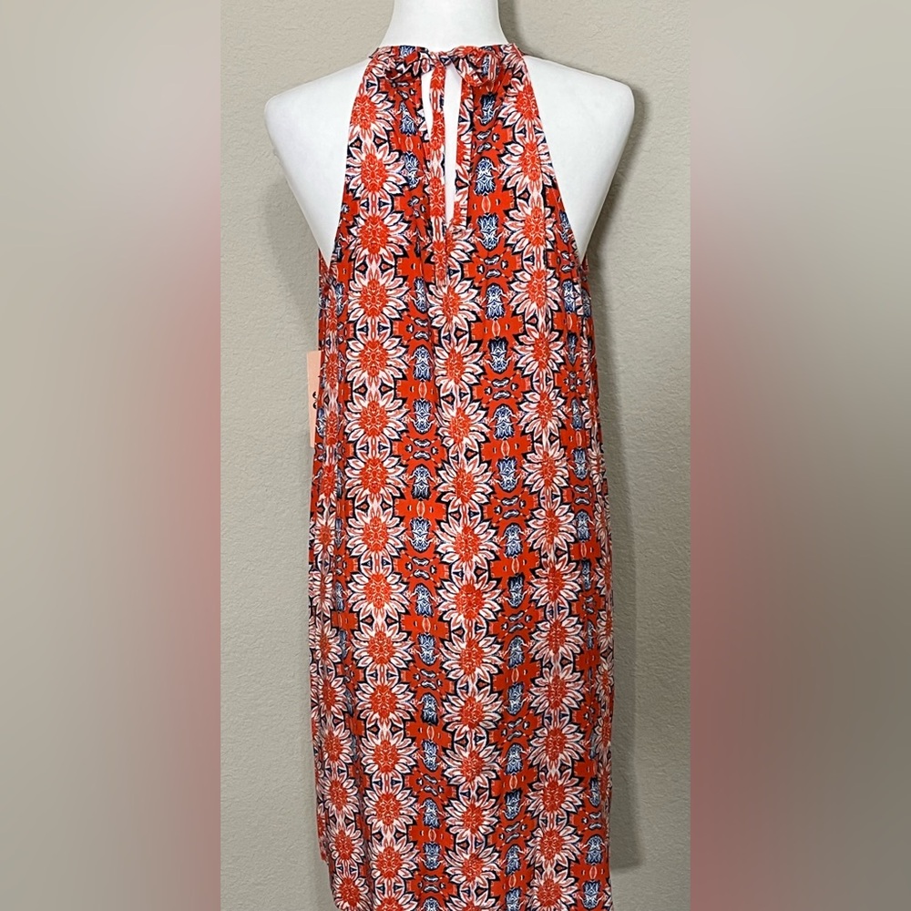 Nanette Lepore Sunflower Print Halter Summer Midi Dress NWT Size 10
